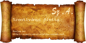 Szentiványi Aletta névjegykártya